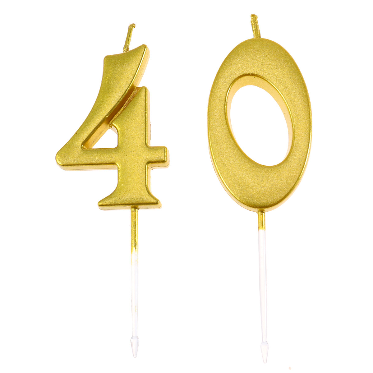 Candle Supplies In - 2Pcs Golden Number 40 Birthday Candles