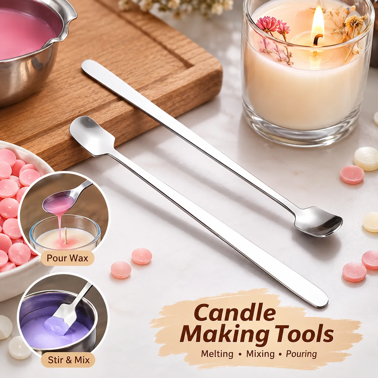 Candle Supplies Kit - 1/2PCS Stainless Steel Candle Making Spoon