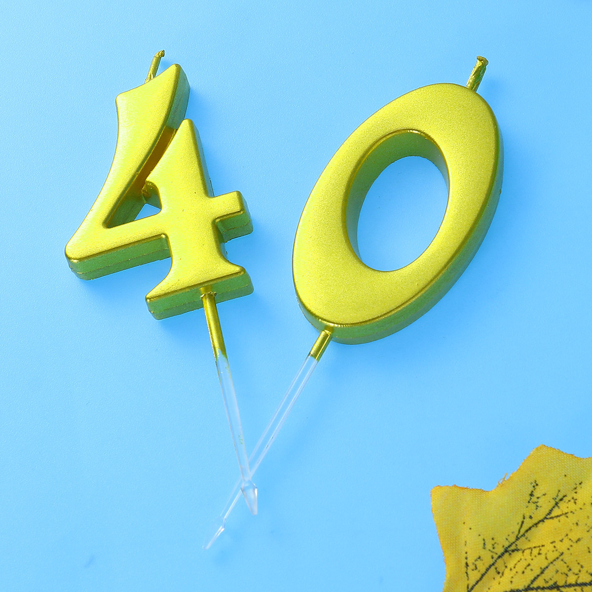 2Pcs Golden Number 40 Birthday - Candle Supplies In ulasan dan harga