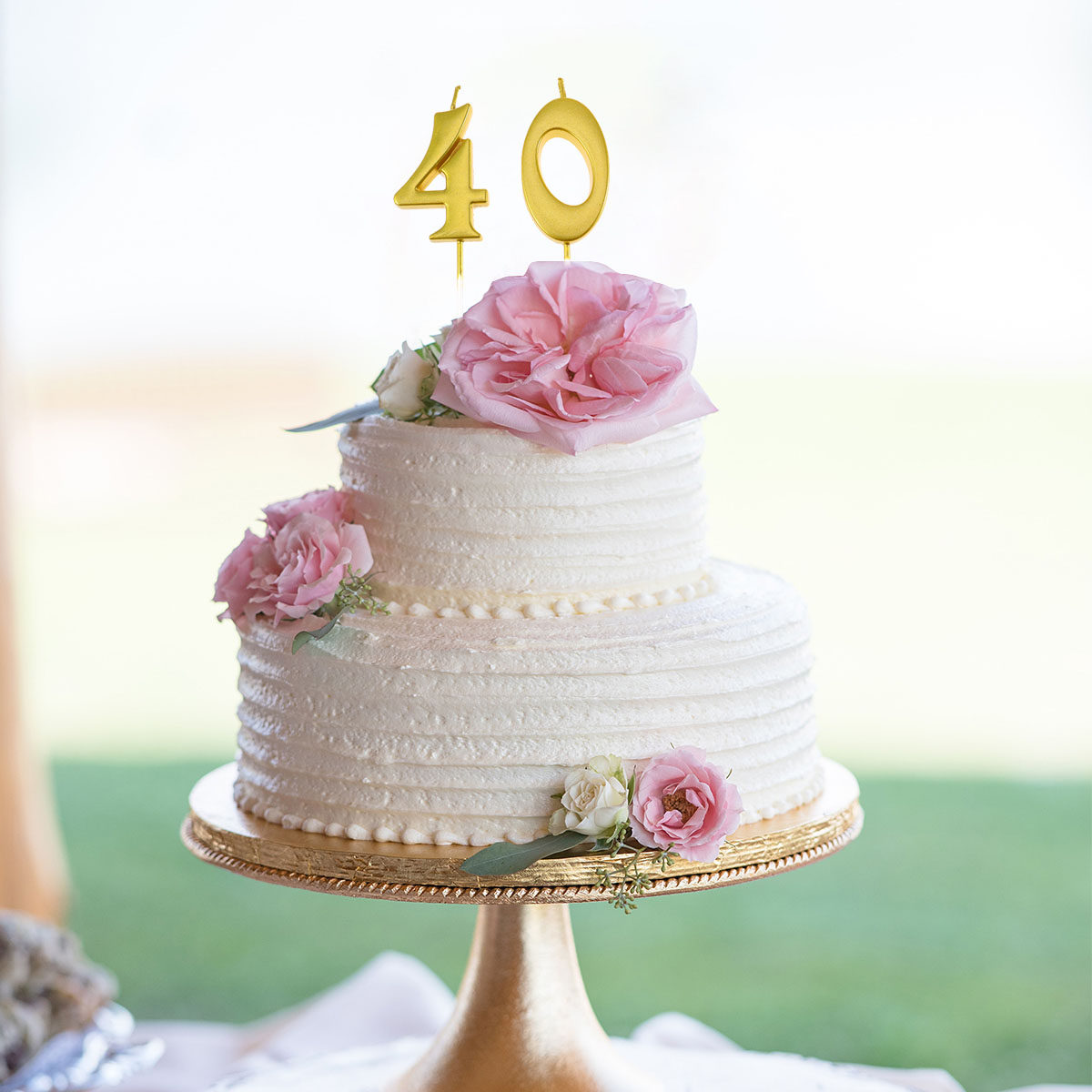 2Pcs Golden Number 40 Birthday - Candle Supplies In ulasan dan harga