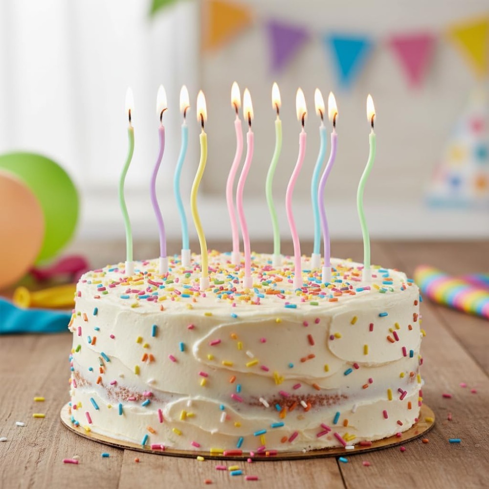 Rainbow Spiral Birthday Cake C - Candle Supplies In ulasan dan harga