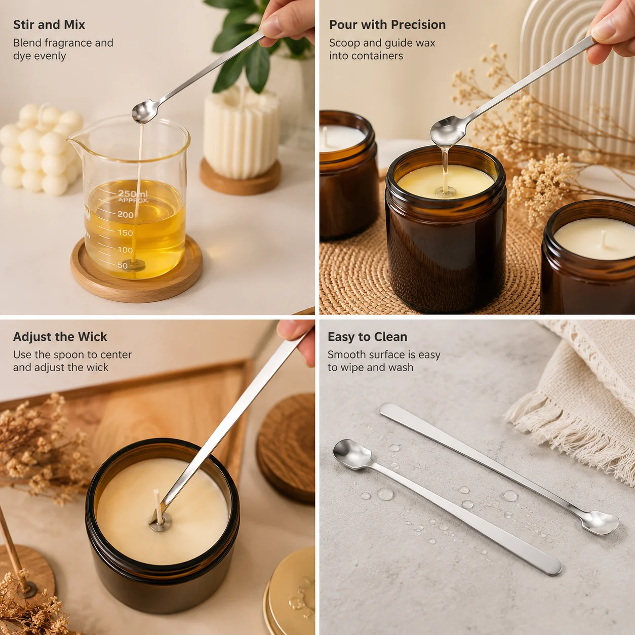 1/2PCS Stainless Steel Candle  - Candle Supplies Kit ulasan dan harga