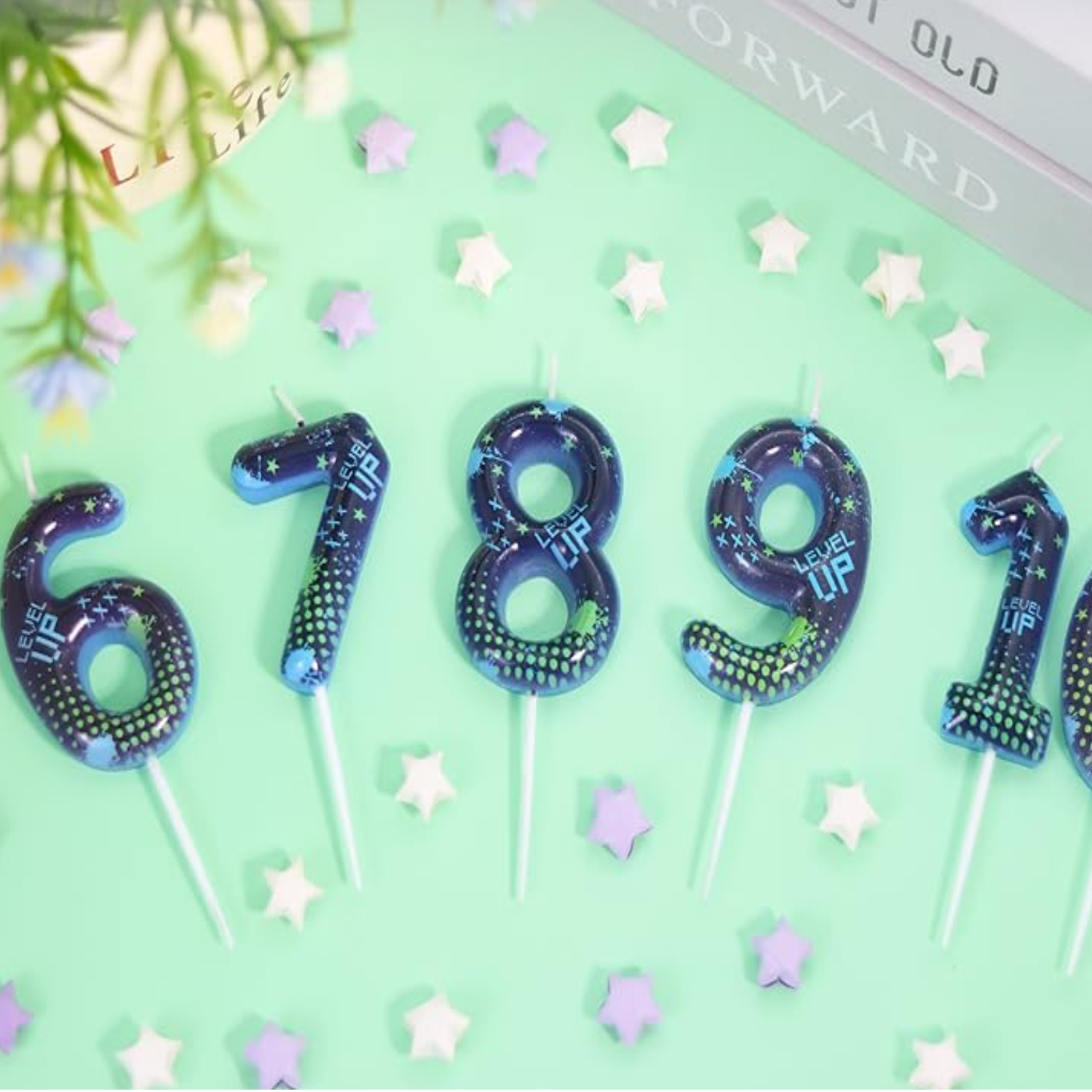 Blue Game Boy 0-9 Birthday Can - Candle Supplies In ulasan dan harga