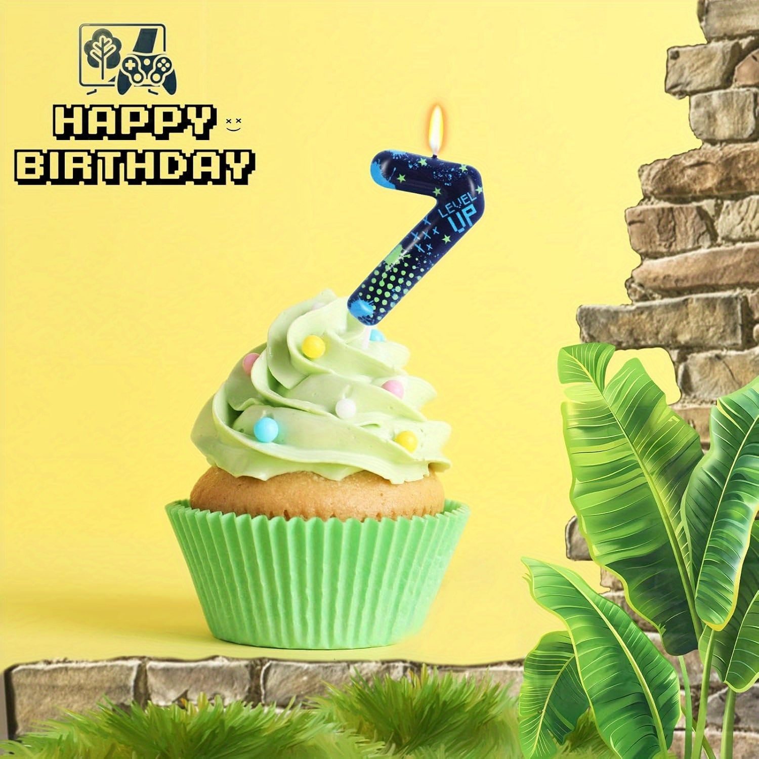 Blue Game Boy 0-9 Birthday Can - Candle Supplies In ulasan dan harga