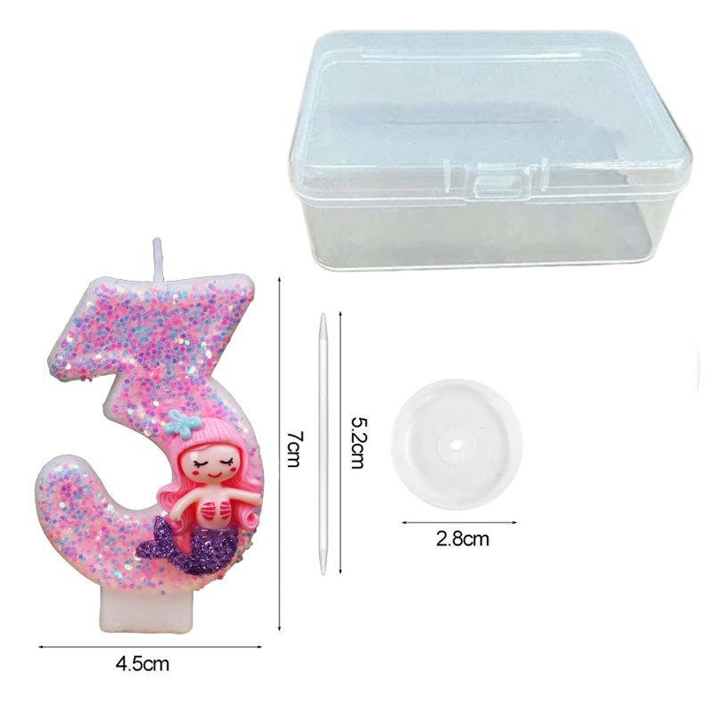 Creative Pink Mermaid 0-9 Digi - Candle Supplies In ulasan dan harga