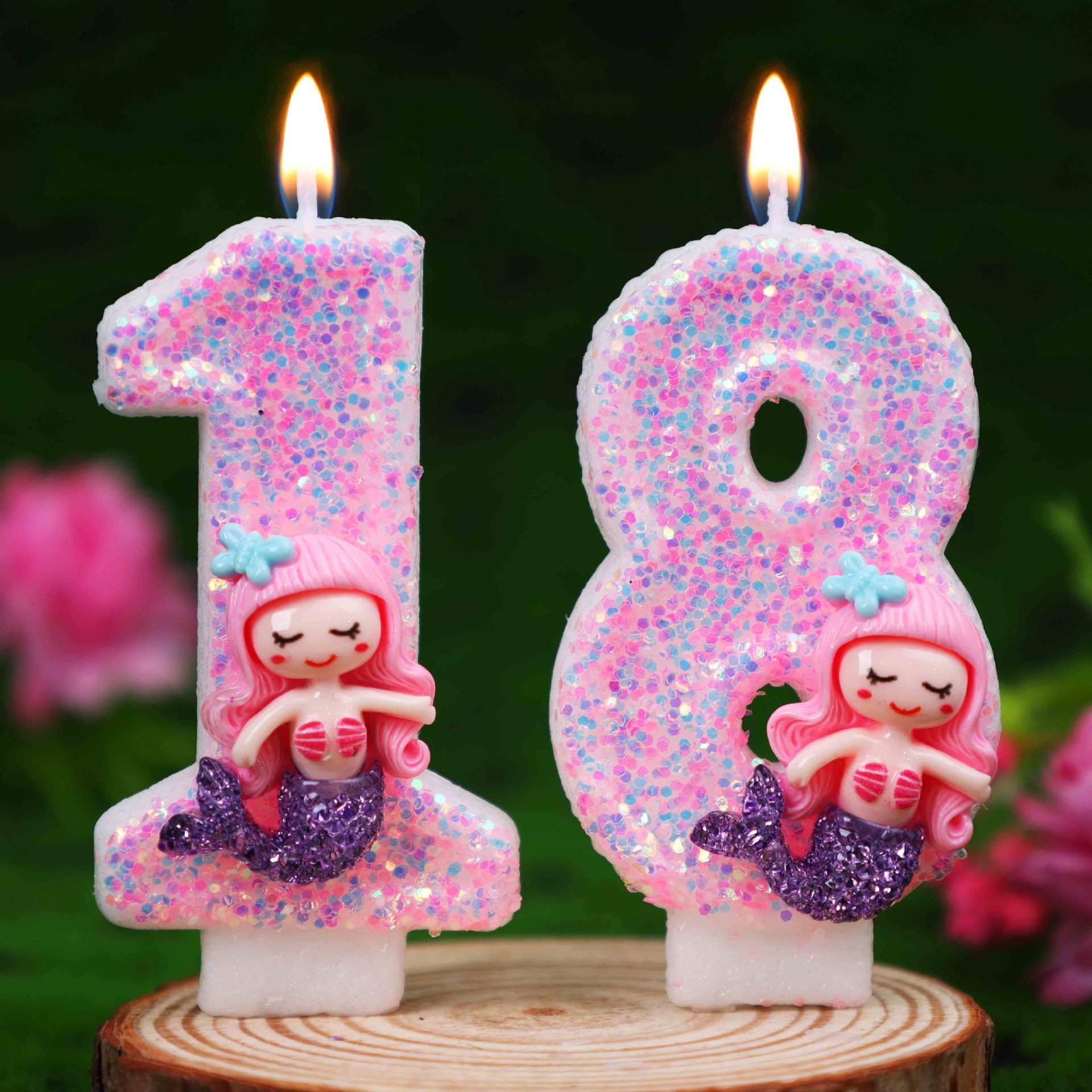 Creative Pink Mermaid 0-9 Digi - Candle Supplies In ulasan dan harga
