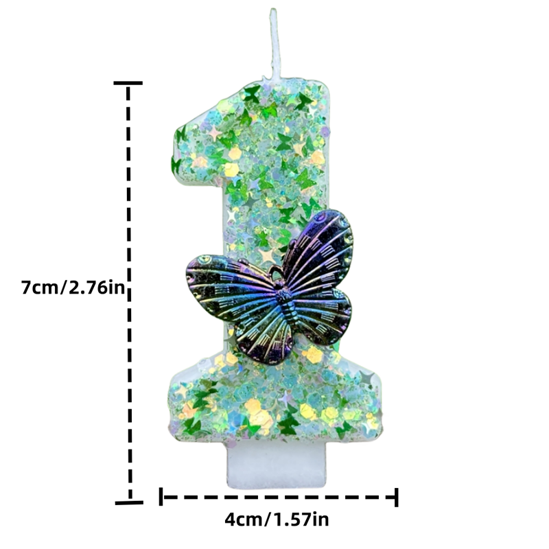 1Pc Green Sequins Number 0-9 B - Candle Supplies In ulasan dan harga
