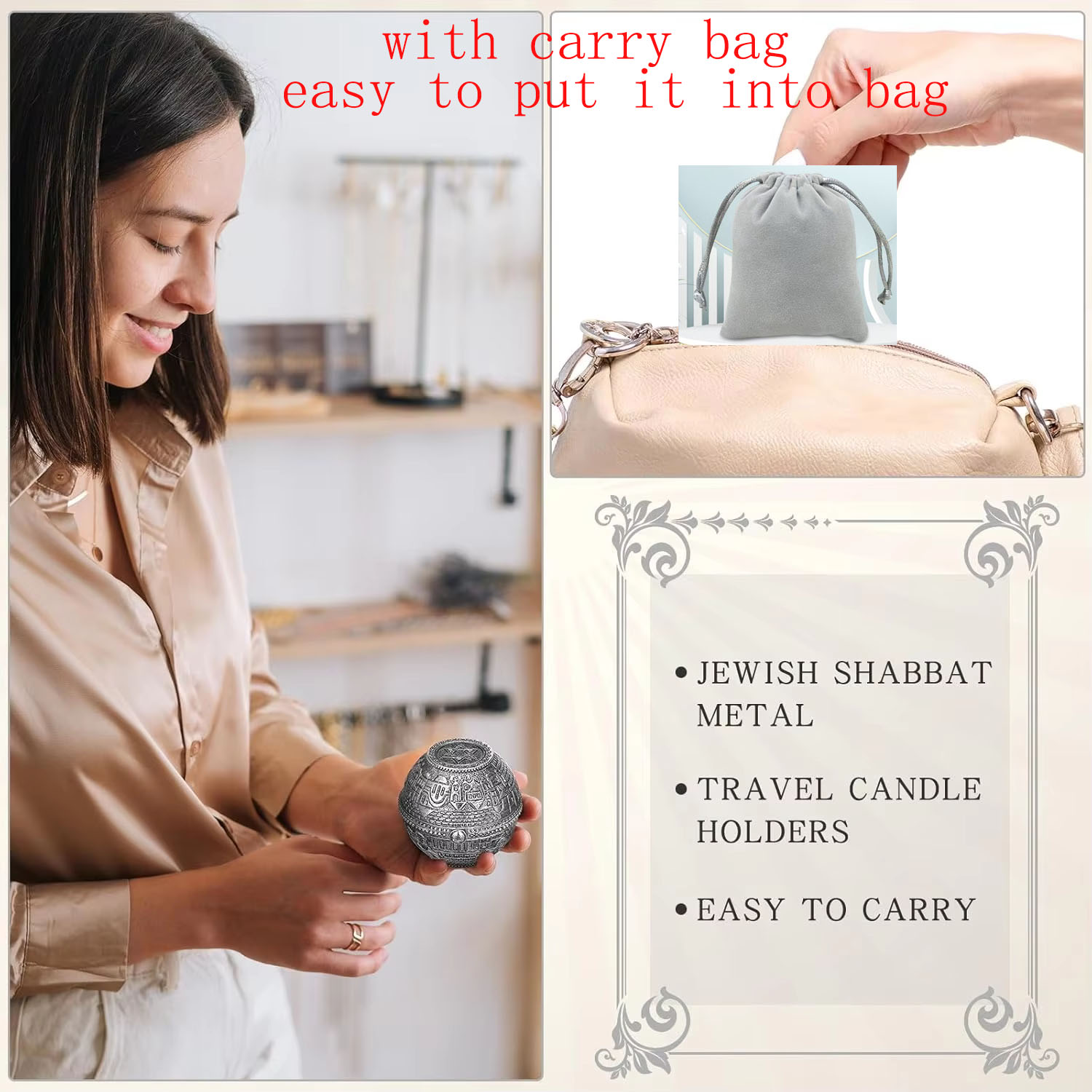 Jewish Shabbat Metal Travel Ca - Candle Zero ulasan dan harga