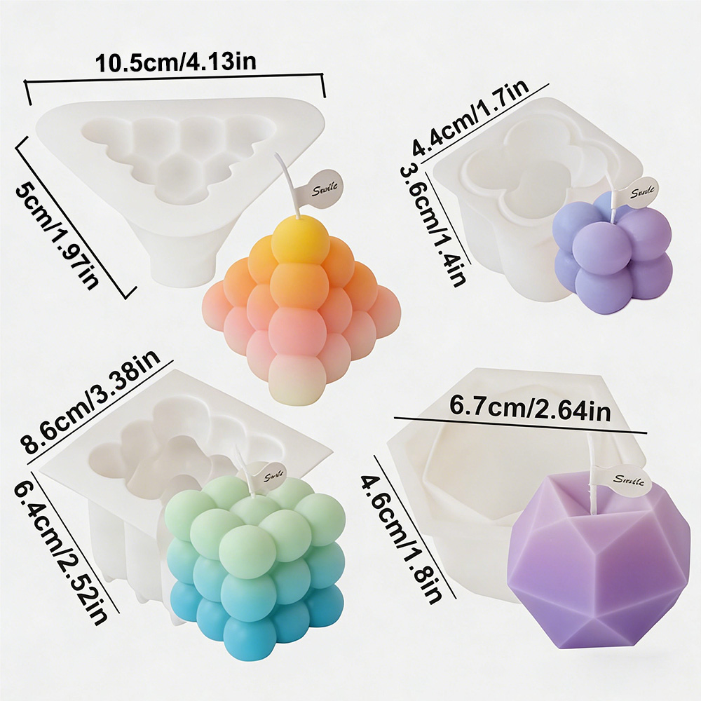 3D Bubble Cube Silicone Candle - Candle Supplies Kit ulasan dan harga