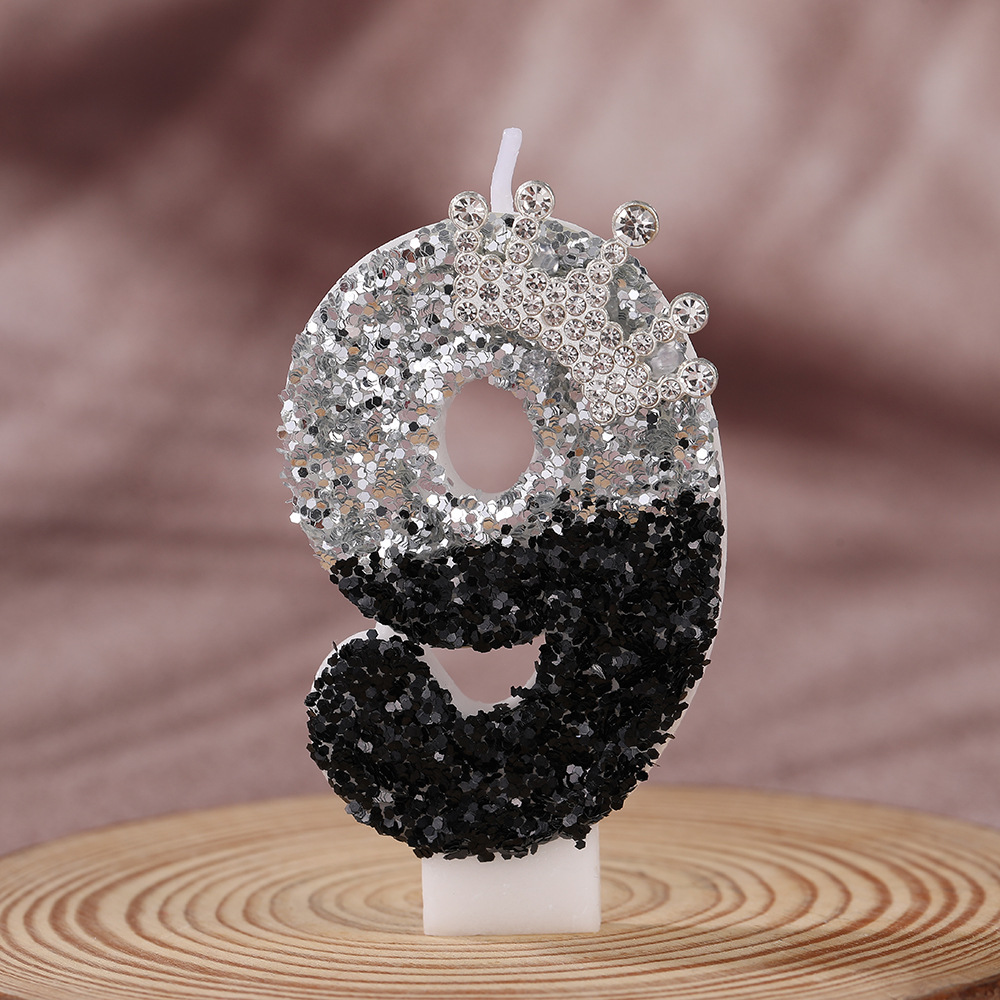 Black Silver Gradient Crown Ha - Candle Supplies In ulasan dan harga