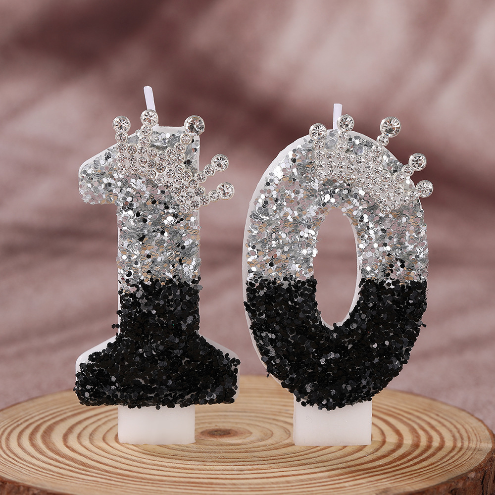 Black Silver Gradient Crown Ha - Candle Supplies In ulasan dan harga
